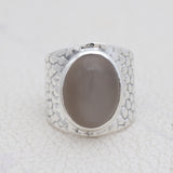 925 Sterling Silver Rainbow Moonstone Rings