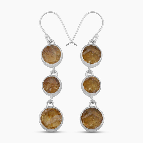 Natural Pyrite Silver Earrings