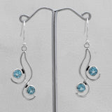 925 Sterling Silver Blue Topaz Earrings