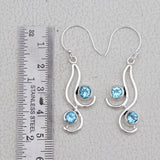 925 Sterling Silver Blue Topaz Earrings