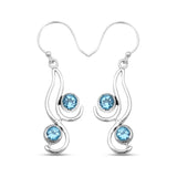 925 Sterling Silver Blue Topaz Earrings