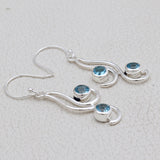 925 Sterling Silver Blue Topaz Earrings