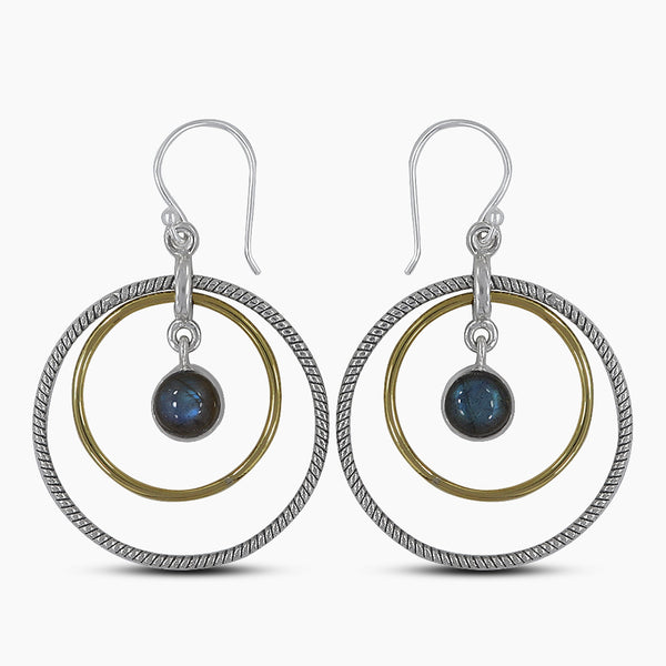 Rainbow Moonstone Silver Earrings