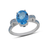 925 Sterling Silver Blue Topaz Rings