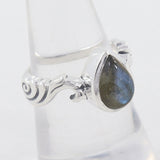 Natural Larimar Silver Designer Rings