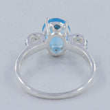 925 Sterling Silver Blue Topaz Rings