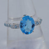925 Sterling Silver Blue Topaz Rings