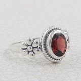 Purple Amethyst 925 Sterling Silver Flower Rings