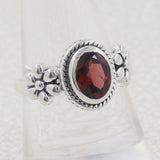 Purple Amethyst 925 Sterling Silver Flower Rings