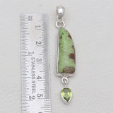 Gaspeite & Peridot Silver Pendants