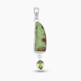 Gaspeite & Peridot Silver Pendants