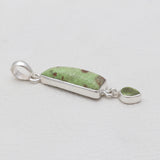 Gaspeite & Peridot Silver Pendants