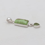 Gaspeite & Peridot Silver Pendants