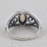 Natural Rainbow Moonstone Silver Ring