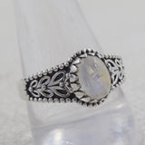 Rainbow Moonstone Silver Rings