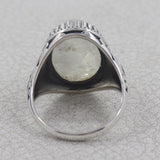 Natural Rainbow Moonstone Silver Ring