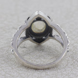 Natural Rainbow Moonstone Silver Rings