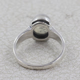 Natural Rainbow Moonstone Silver Rings