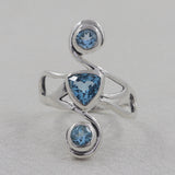 925 Silver Blue Topaz Rings