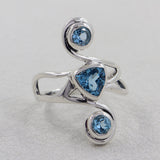 925 Silver Blue Topaz Rings
