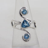 925 Silver Blue Topaz Rings