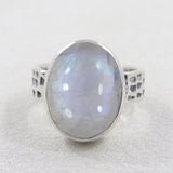 Rainbow Moonstone Silver Rings