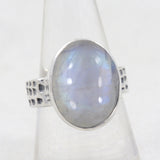 Rainbow Moonstone Silver Rings