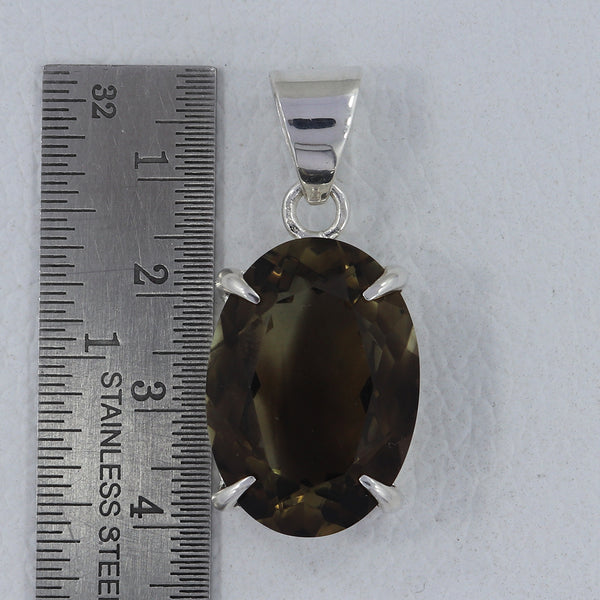 925 Sterling Silver Bio Lemon Quartz Pendant