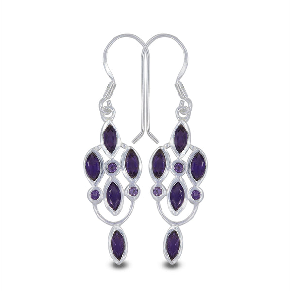 Blue Topaz Silver Earrings