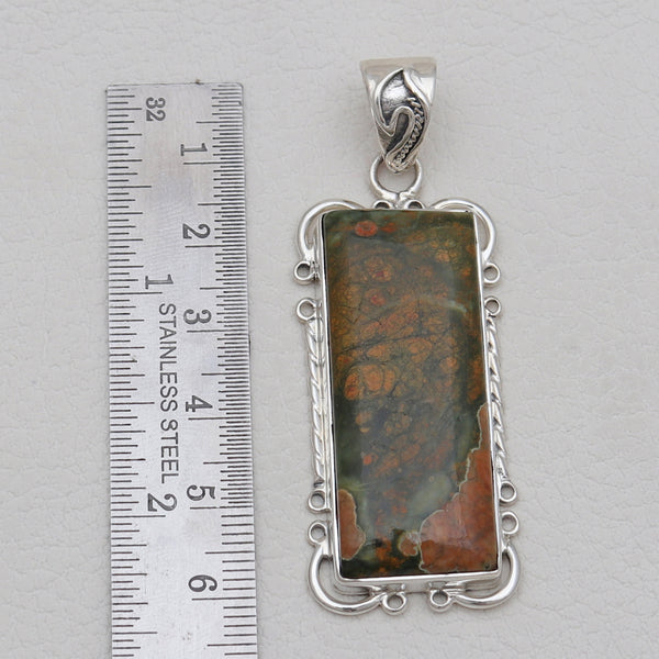 Rainforest Jasper Silver Pendants