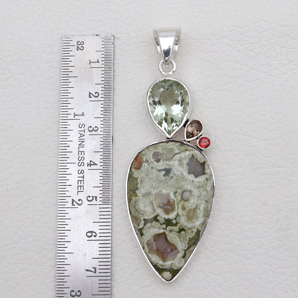 Rainforest Jasper Silver Pendants