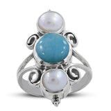 Rainbow Moonstone Silver Ring