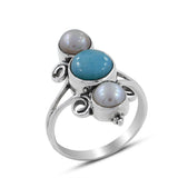 Rainbow Moonstone Silver Ring