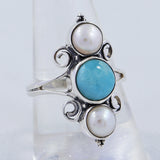Rainbow Moonstone Silver Ring