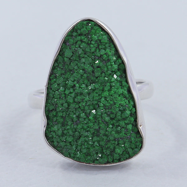 Green Uvarovite Silver Ring