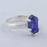Raw Iolite Silver Ring