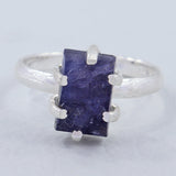 Raw Iolite Silver Ring