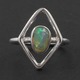 925 Sterling Silver Ethiopian Opal Ring