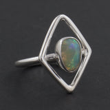 925 Sterling Silver Ethiopian Opal Ring