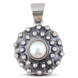 925 Sterling Silver Pendant Set Made with Pearl Gemstone