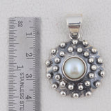 925 Sterling Silver Pendant Set Made with Pearl Gemstone