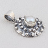 925 Sterling Silver Pendant Set Made with Pearl Gemstone