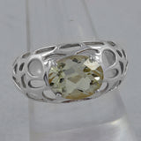 Green Amethyst Silver Ring