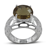 Green Amethyst Silver Ring