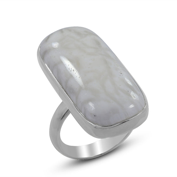 925 Sterling Silver Scolecite Ring