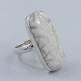 925 Sterling Silver Scolecite Ring