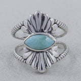925 Sterling Silver Larimar Ring