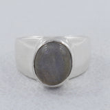 Natural Malachite Silver Rings
