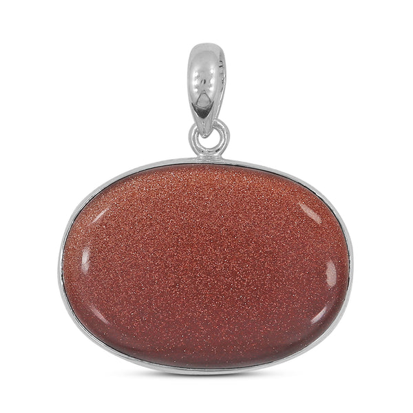 Red Sunstone Gemstone Silver Pendant