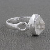 925 Sterling Silver Raw Herkimer Quartz Ring